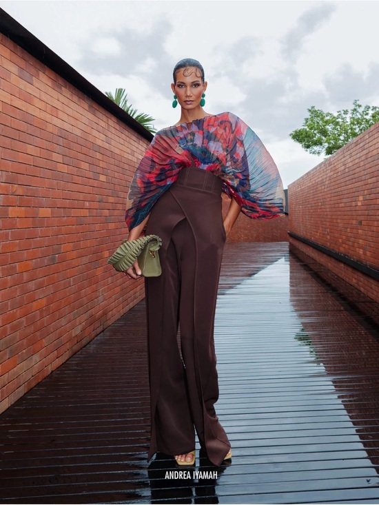 Andrea Iyamah Tops - Andrea lyamah SOMBRA BODYSUIT - LEWE Multicolor Top